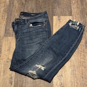 Judy Blue Dark Wash Distressed Skinny Jeans